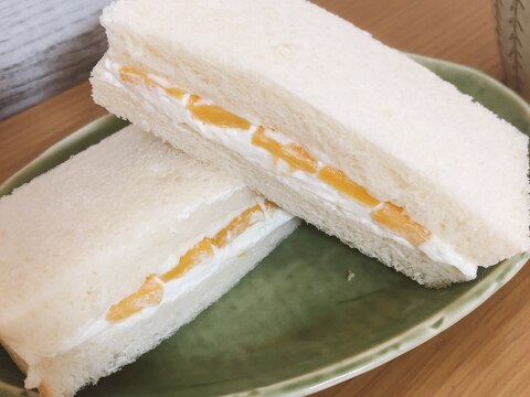 こどものおやつに♪桃缶のフルーツサンド